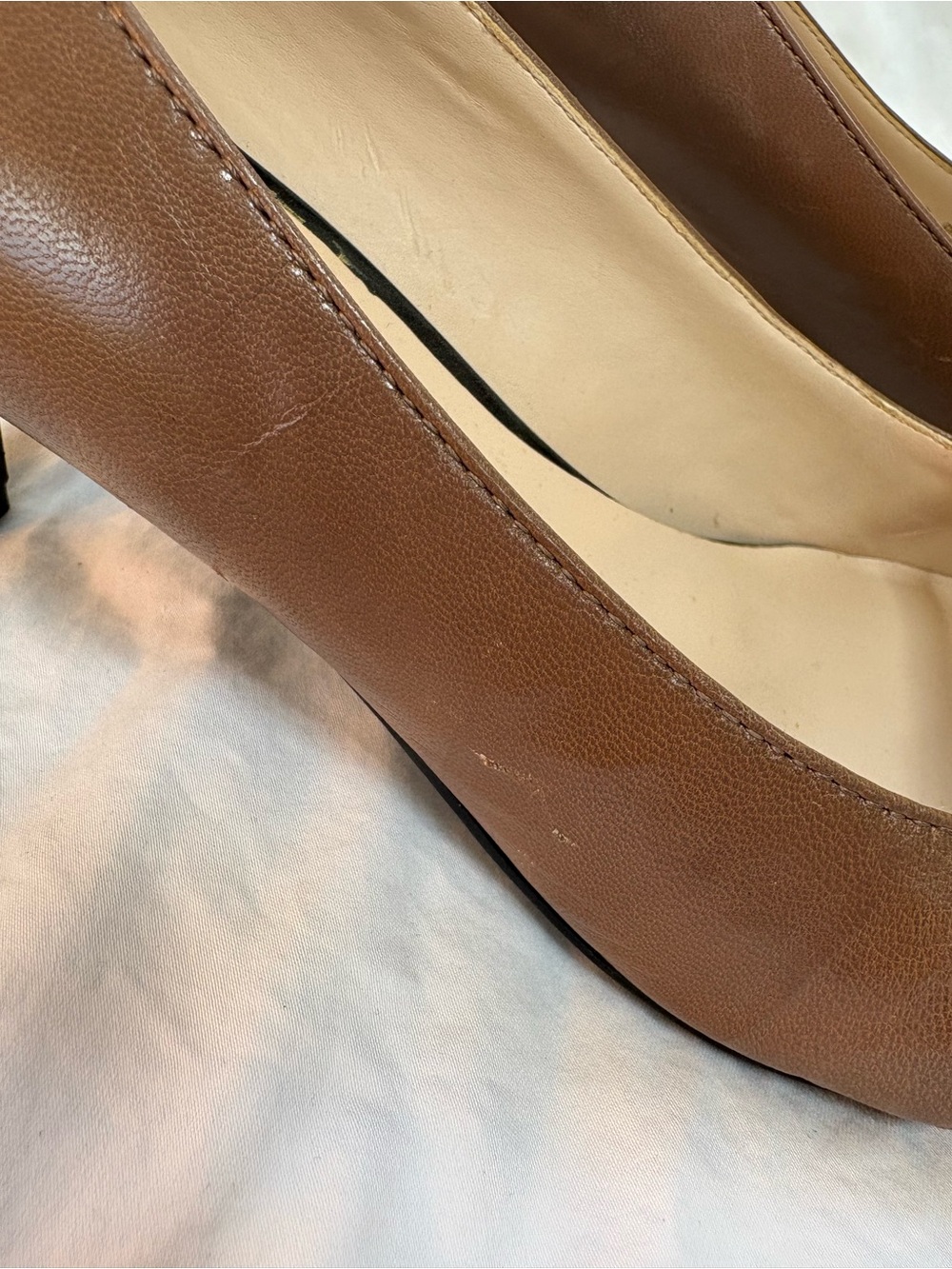 Franco Sarto Two-Tone Brown and Black Pointed-Toe Pumps - Picture 9 of 11